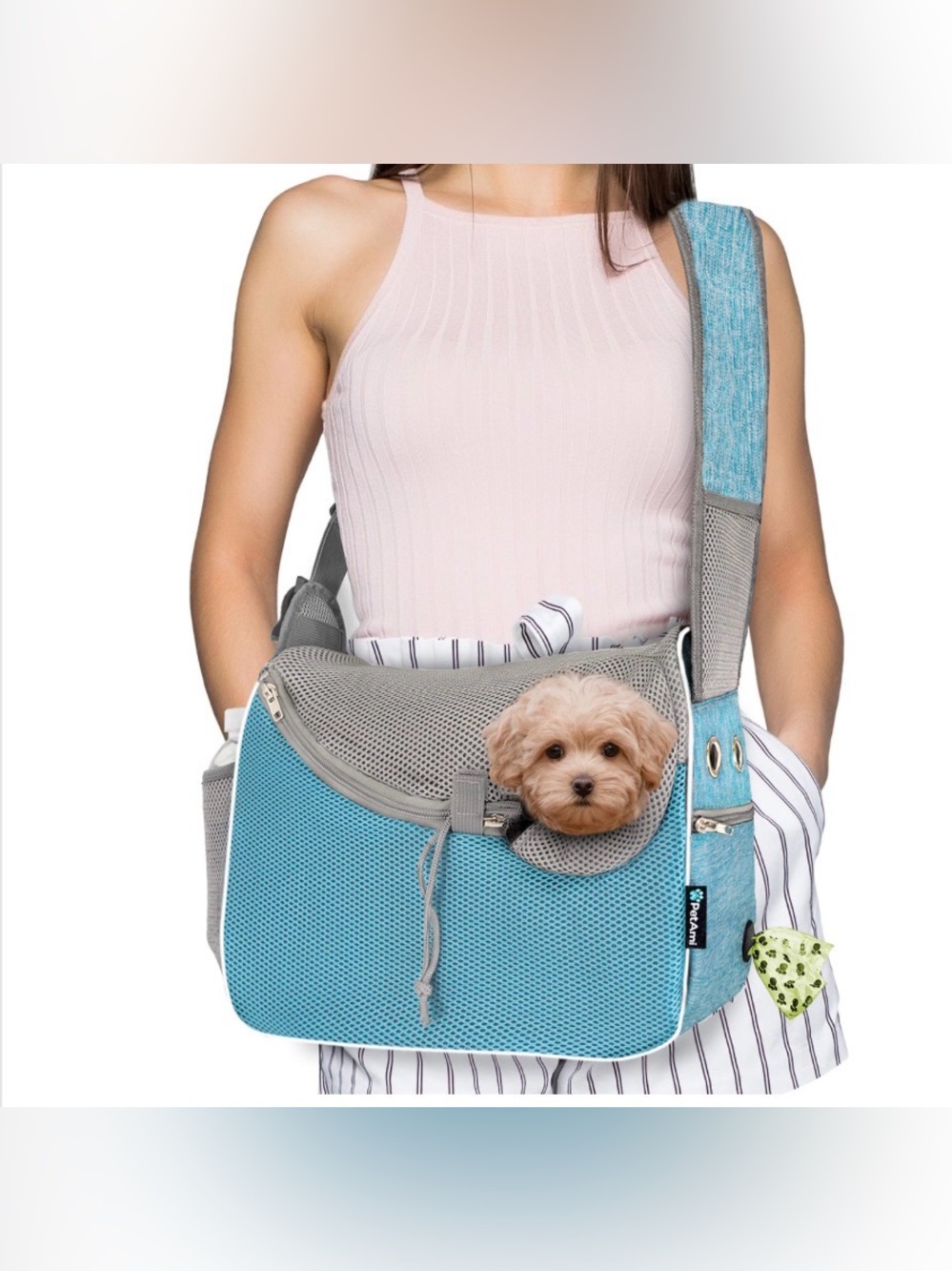 PetAmi Small Dog Sling Carrier, Teal